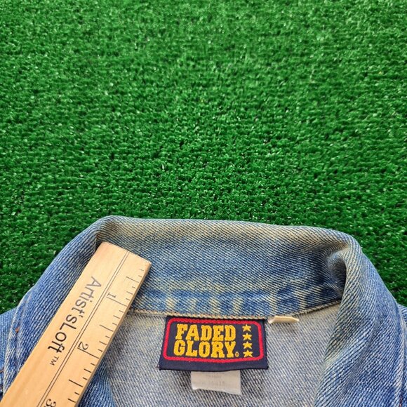 Faded Glory Denim Jacket Womens Large Blue Button Up Vintage Western Cowboy - Picture 6 of 12
